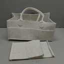 Parker Baby Diaper Caddy - Nursery Storage Bin and Car Organizer for Diapers and Baby Wipes - White, Regular