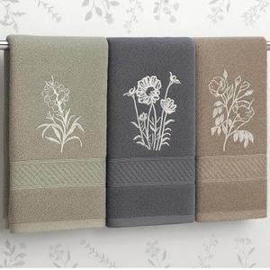Fanfanwin 3 Pcs Boho Floral Hand Towels Bathroom Decor Retro Embroidered Botanical Towels 100% Cotton Minimalist Floral Decorative for Bathroom Kitchen Vintage Farmhouse Decor, 14'' x 29''