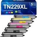 LEMERO UEXPECT TN229XL TN229 High Yield Toner Compatible Replacement for Brother TN229XL TN229 Toner Cartridges for HL-L3280CDW MFC-L3780CDW MFC-L3720CDW Printer, TN229XLBK/C/M/Y-5 Pack