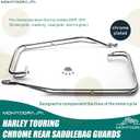 MoKitDora Saddlebag Twin Rail Guard Support Kit Compatible with 2009-2013 Harley Touring Models, Chrome, One Size