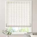 LazBlinds No Tools No Drill Bamboo Roller Shades, Cordless Bamboo Blinds, Light Filtering Roll Up Blinds for Windows, French Door, Porch or Patio, 23'' W x 64'' H, Whitewash B