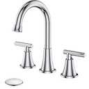Bathroom Faucets for Sink 3 Hole, Hurran Chrome Bathroom Sink Faucet with Pop-up Drain and Supply Lines, Stainless Steel Lead-Free Widespread Faucet for Vanity RV Farmhouse Sink