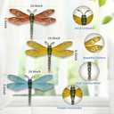 PLASUPPY Metal Dragonfly Wall Decor Outdoor Garden Fence Art Hanging Decorations for Patio, Yard, Indoor Home, Living Room, Bedroom, 3 Pack (Large)