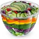 Comfy Package [48 oz. - 50 Count Clear Plastic Salad Bowls with Lids, Disposable Salad Containers for Lunch - Perfect for Takeout, Salads, and Meal Prep