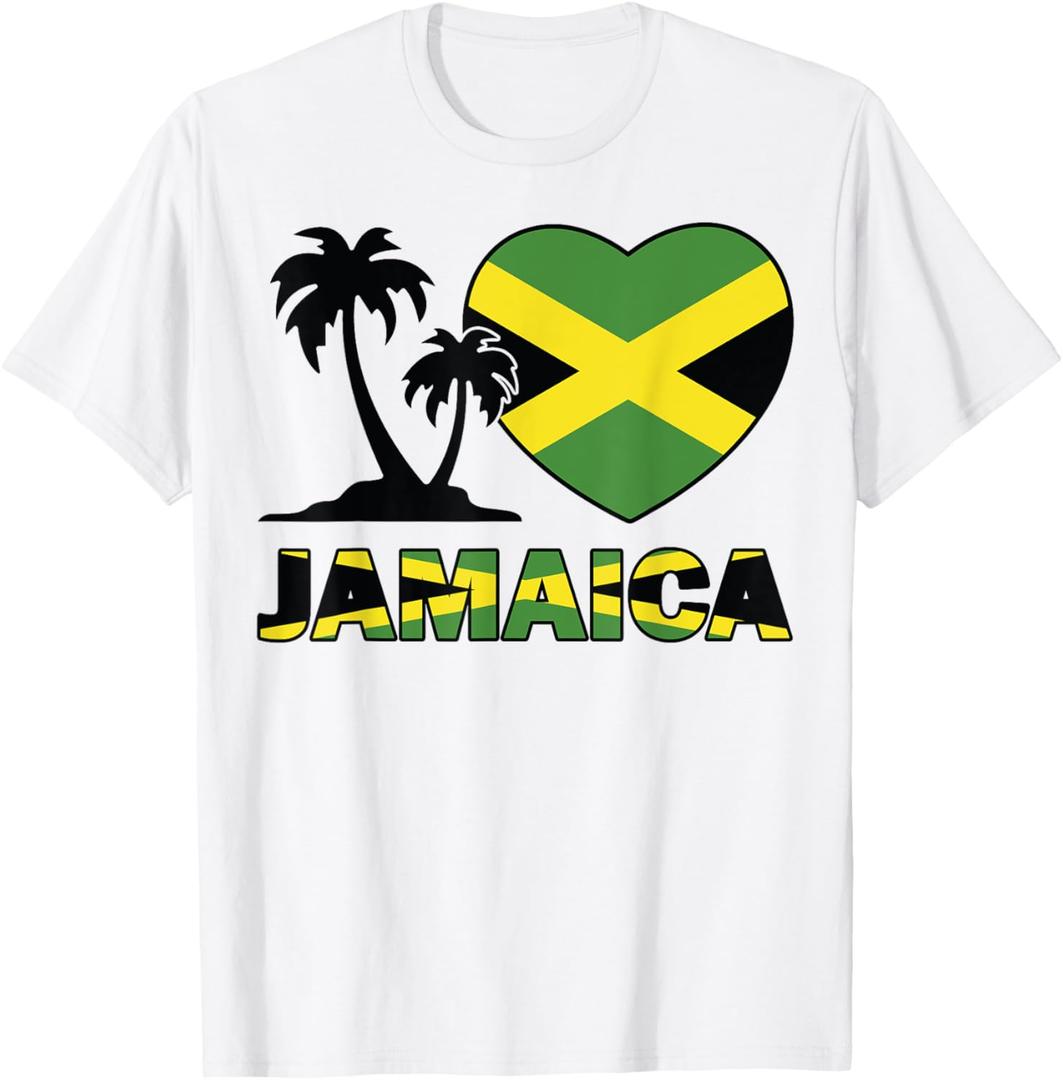 Jamaica-Shirt I love Jamaican Flag Women Men Kids Boys T-Shirt