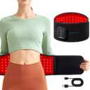 Medisana 3-in-1 Red Light Therapy Belt, Cordless & Portable Infrared Red Light Relief Belt for Body with Red Light/Pulse/Heat/Vibration - 660nm/850nm (LED Light  Non-Laser) for Back Pain (Regular, Black)