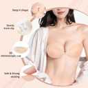 2 x Sticky Push Up Bra for Women,Adhesive Invisible Silicone Lift Bra with Reusable Nipple Covers for Backless Dress