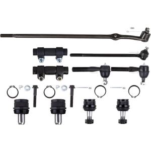 OCPTY - New 10-Piece Upper Lower Ball Joint Inner Outer Tie Rod End Adjusting Sleeve Center Link RWD 2WD Front Suspension Kit Fit 1987-1996 for Ford for F-150