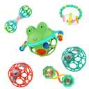 Bright Starts Little Shakers 6pc Gift Set, Easy-Grasp Oball Technology, Baby Rattles, Balls and Teethers, On-The-Go Toys, Lightweight, Unisex, Newborn+