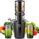 Cold Press Juicer Machines With 4.2" Wide Feed Chute, 250W Slow Masticating Juicer Fit Whole Vegetables and Fruits,Juice Extractor Machine With High Juice Yield, Easy to Clean(black)