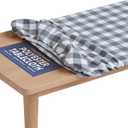 Tablecloth of Polyester -Fitted with Elastic, Water Proof, Washable, Fits for Table 36 x 60 Inch, Checked Grey Design, for Indoor/Outdoor Kitchen and Picnic and More...