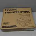 2 Step Folding Stool Non Slip 250 lb Capacity Foldable Step Stool 8 and 17 Inch Dual Height Portable Foot Stool for Kitchen Bathroom Black