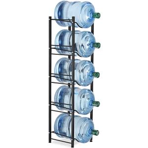 LIANTRAL Water Cooler Jug Rack, 5-Tier Heavy Duty Water Bottle Holder Storage Rack for 5 Gallon Water Dispenser, Save Space (Black)…