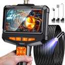 Endoscope Camera with Light, Handheld Borescope Inspection Camera with 4.3" IPS Screen, AukonVee IP67 Waterproof with 8 Adjustable LED Lights & 16.5FT Semi-Rigid Snake Camera, Bore Scope Tools for Men