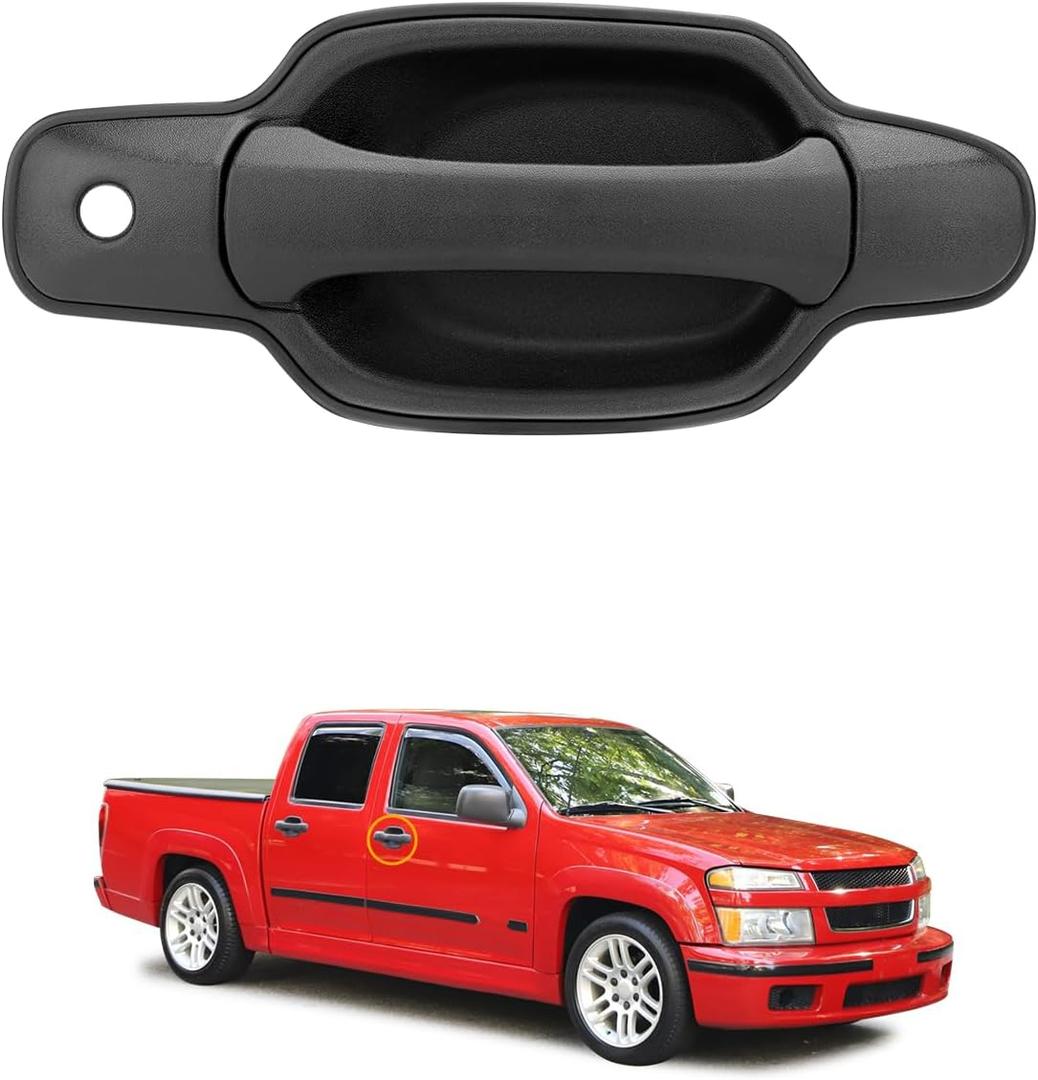 Passenger Door Handle, Compatible with 2004-2012 Chevy Colorado, GMC Canyon, Isuzu, Exterior Front Right Side Door Handle with Key Hole, Replace# 79317, GM1311146, 14488527, Outside Door Handle Part