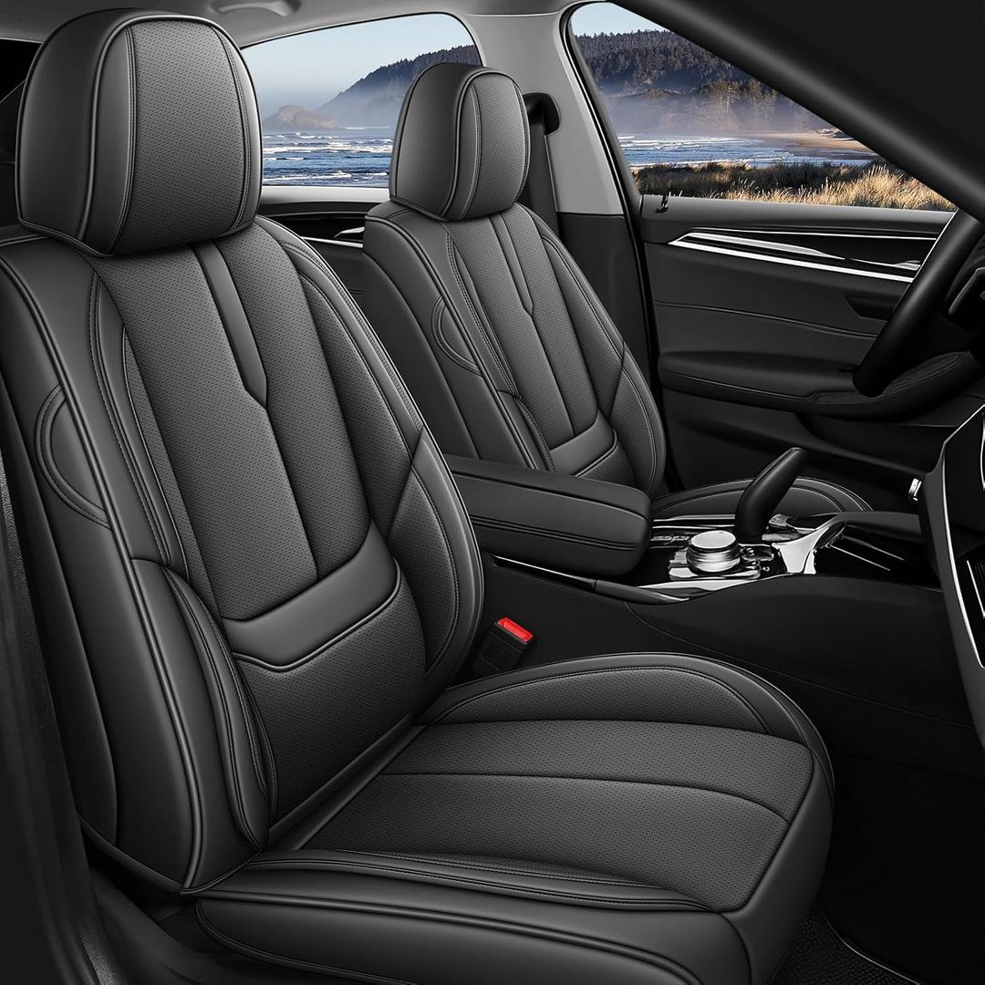 PU Leather Front Seat Covers for Honda Passport 2019-2026, Black