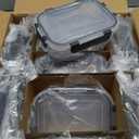 Skroam 10 Pack Glass Meal Prep Containers, 22 OZ Glass Airtight Food Storage Containers with Lids, Pantry Kitchen Storage Containers for Lunch, Food Storage, Meal Prep, Lunch Bento Boxes (Grey)