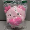 Finebee Axolotl Stuffed Animal, Loving Axolotl Plush Toys with Holding Heart I Love You for Valentine's Day, Sweet Romantic Anniversary Birthday Gift for Girlfriend/Boyfriend(Pink,10 inch)