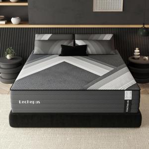 Lechepus 10Inch California King Mattress in Box, Medium Firm Memory Foam Calking Size Mattress Sleep Pressure Relief, 5-Zone Individual Pocket Spring Mattresses, CertiPUR-US None of Fiberglass (Black)