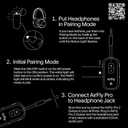 AirFly Pro 2 Bluetooth Adapter, Pair 2 AirPods or Wireless Headphones 3.5mm AUX Bluetooth Transmitter and Receiver for Cars, Boats, Treadmills, TVs & More Travel Essentials,White