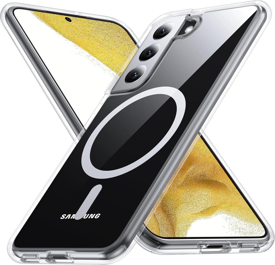 [NO.1 Magnetic] for Samsung Galaxy S22 Plus Case with MagSafe [Anti-Yellowing][Slim Fit][Military Grade Drop Tested]Transparent Slim Case Soft Silicone Bumper for Samsung Galaxy S22+ Case,Clear