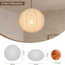 20X20inch Large Hanging Lamp Shade Round Linen Pendant Lamp Shade Minimalist Can replace Hanging Lampshade White Paper Lanterns Handmade Fabric Linen Lantern Lights Covers for Living Room Bedrooms