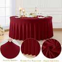 Lakluse 10 Pack Red Round Spandex Tablecloths for 60in Tables, 120 Inch Stretch Fitted Table Skirts, Wrinkle-Free Washable Polyester Covers for Wedding, Banquet & Party