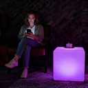 LOFTEK 20-inch LED Lighted Cube Table, Large Cube Chair Light, 16 RGB Colors Glowing Cube Seat w/Remote Cordless, Rechargeable, Waterproof, Home Outdoor Patio Pool Bar Stage Party Lighting Decoration