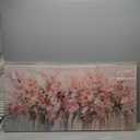 ZOMNAI Beautiful Blooming Pink Flowers Painting Plants Wall Art Decor Artwork for Bedroom (24x48 Inches)