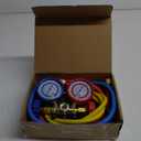PB Motor Tech AC Diagnostic Manifold Gauge Set for R134A, R12, R22, R502 Refrigerants, Includes 4FT Three-Color Hoses and 2 Quick Couplers - Automotive & Household AC Maintenance