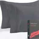 Ashton Sheets Luxury Egyptian Cotton King Pillow Cases Set of 2-1000 Thread Count King Pillowcases, Soft, Sateen Weave Cooling Pillowcase, Extra Long Staple Hotel Quality Pillow Cover - Dark Grey