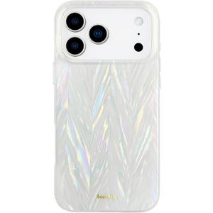 SCORPIFY for iPhone 17 Pro Max Case [Compatible with MagSafe] with Colorful Pearl Aurora Spine Design, Cute Clear Magnetic Phone Cover for Women Girls and Men,Bumper with Mother of Pearl Shell Pattern Aurora Spine