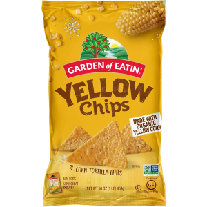 Garden of Eatin' Corn Tortilla Chips, Yellow Chips, 1 lb bag (Pack of 12)