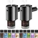 Car Air Freshener, Smart Car Air Freshener for Vent Clips, 1200 Sprays Per Charge, Car Fresheners with Auto On/Off, 5 Scents, 10 Refill Bottles (2Pack)