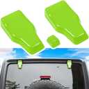 Rear Tail Door Window Hinge & Rain Wiper Nozzle Cover Trim for 2018-2024 Jeep Wrangler JL JLU Sports Sahara Freedom Rubicon Unlimited 2-Door & 4-Door Exterior Accessories Decoration (Green 3PCS)