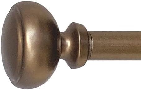 Decopolitan Fairbanks 26-48 Inch Adjustable Curtain Rod Set, 5/8 Inch Diameter- Dark Bronze