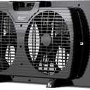 Comfort Zone Window Fan for Bedroom, 9 inch 3 Speed Dual Fans with Auto-Locking Expanders, Window Exhaust Fan, Removeable Bug Screen, Black