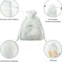 QIANF 20 Pcs White Small Organza Bags 4X6 inch for Wedding Favors with Drawstring, Mini Mesh Gift Bags Jewelry Pouch for Candy Bridal Shower Party Favor Baby Shower Christmas