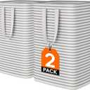 Lifewit 2 Pack Laundry Hamper Large Collapsible Laundry Baskets, Freestanding Waterproof Clothes Hamper with Easy Carry Handles in Laundry Room Bedroom Bathroom College Dorm for Adults, Grey, 2 x 80L