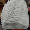 BEDELITE Fleece Blanket Twin Size – 3D Ribbed Jacquard Soft and Warm Decorative Fuzzy Blankets – Cozy, Fluffy, Plush Lightweight Throw Blankets for Couch, Bed, Sofa(Aqua, 68" x 88" inches)