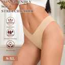 3 x ASIMOON High Waist Bikini Underwear Womens Seamless Lace No Show Panties Soft Stretch High Cut Panties 10 Pack (L)