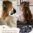 AWAYTR Flat Hair Clips For Women 4.33" Lay Flat Claw Clip for Hair 6Pcs Round Large Hair Claw Clips (Glossy - Leopard Series)