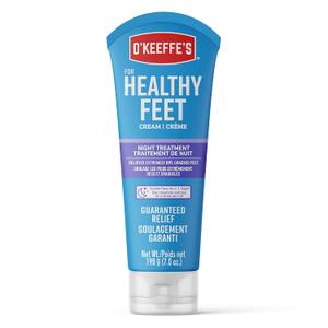 O'Keeffe's for Healthy Feet Night Treatment Foot Cream-7oz Tube (1 Pack)- Overnight Relief for Extremely Cracked, Dry Feet, Repairing Skincare, Instantly Boosts and Retains Moisture Levels