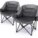 Camping Chairs for Adults 2 Pack Heavy Duty Padded Folding XL Camp Chair with Cup Holder, Supports 500lbs, Oversized Large Outdoor Widen Comfy Lawn Chairs for Tailgating Sports Beach