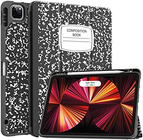 Soke for iPad Pro 11 Case (M2) 2022/2021/2020 with Pencil Holder - [Full Body Protection + Apple Pencil Charging + Auto Wake/Sleep], Soft TPU Back Cover for 2022 iPad Pro 11 inch(Book Black)
