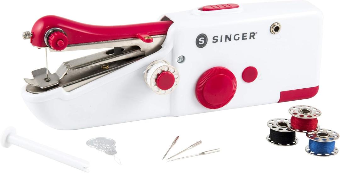 SINGER Stitch Sew Quick Portable Mending Machine - Single Thread Machine for Quick Repairs (2.25"D x 9"W x 7.5"H)