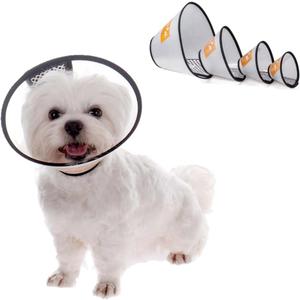 Pet Cone Collar Dog Cat Soft Plastic Recovery Collar Adjustable Comfortable Wounds Protection Small Medium Size Elizabeth Collar M
