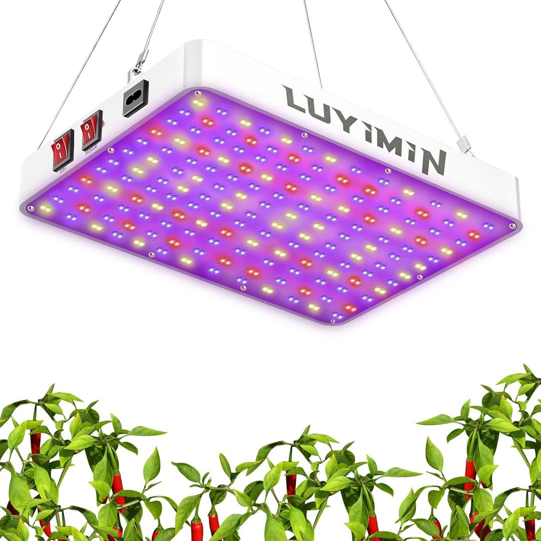 1500W LED Grow Light with High Yield Diodes, UV-IR Included Full Spectrum LED Grow Lights, Hanging Grow Lights for Indoor Plants Seedling, Veg Flower in 2x2/3x3 Grow Tent(Actual Power 150W)