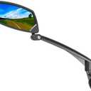 BriskMore Handlebar Bike Mirror, Scratch Resistant Glass Lens, Ajustable and Rotatable Safe Rearview Bicycle Mirror