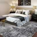 Area Rug Living Room Rugs - 8x10 Large Soft Indoor Neutral Modern Abstract Low Pile Washable Rug Carpet for Bedroom Dining Room Farmhouse Home Office - Grey